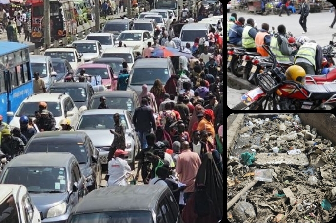 Eastleigh congestion depicting heavy traffic, poor drainage
