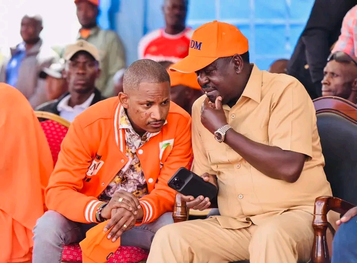 Raila and Babu Owino during ODM political rally