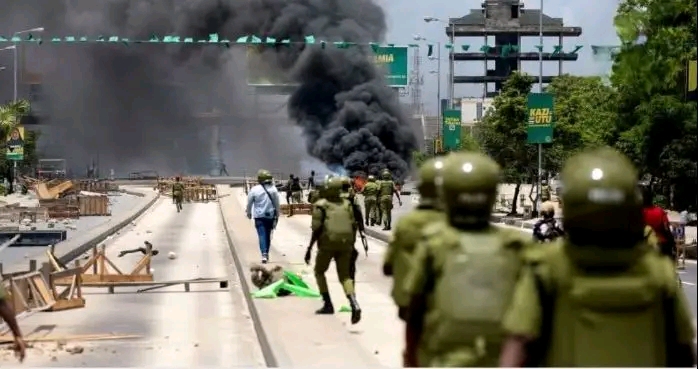 Tanzania police during protests