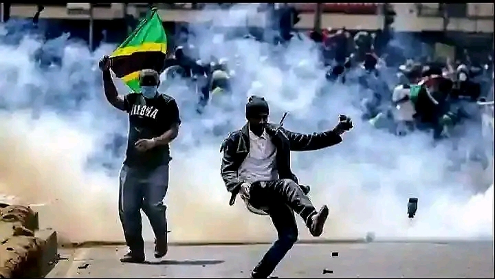 Tanzania protesters in action
