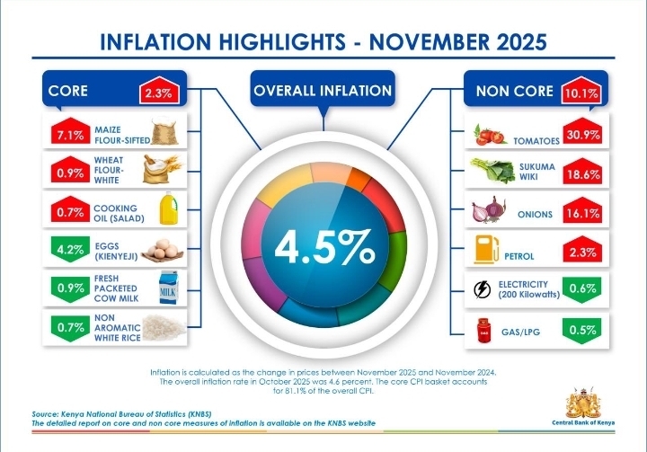 Kenya’s inflation highlights for November 2025